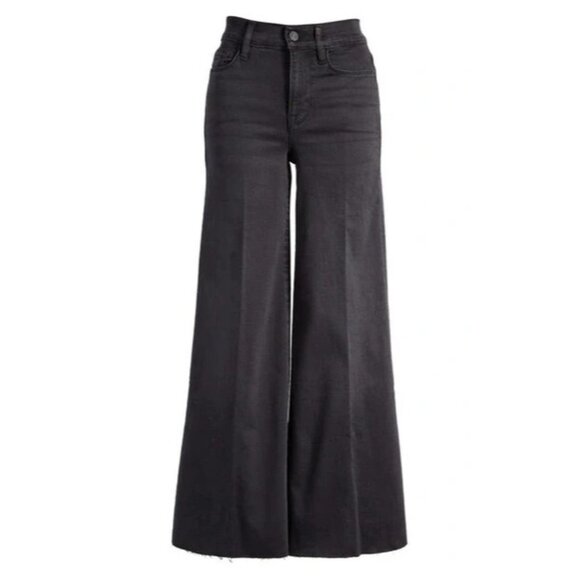 NWT Frame Le Palazzo Crop in Kerry Wide Leg Raw Hem Stretch Jeans 31 - Picture 1 of 8